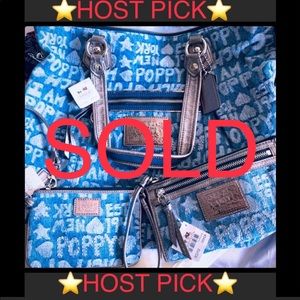 ⭐️HP⭐️ Coach NWT 3pc Jean denim wallet purse glam